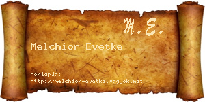 Melchior Evetke névjegykártya